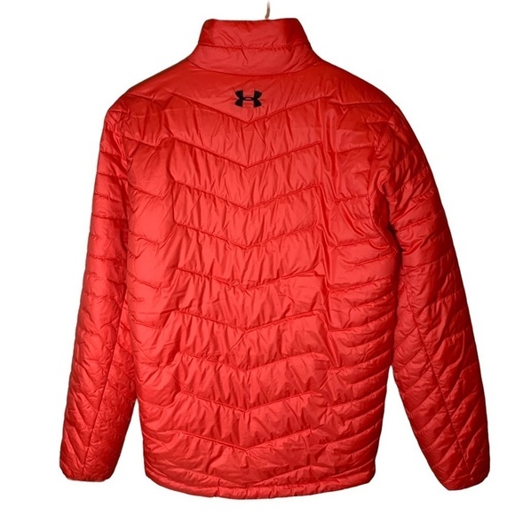 Men’s Under Armour ColdGear Reactor Jacket Puffer Coat Packable Orange - Picture 6 of 6